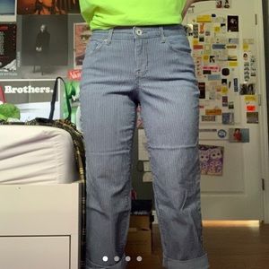 cute vertical blue & white striped pants